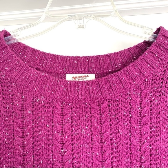 Arizona Jean Co Purple 3/4 Sleeve Round Neck Knit Sweater size Small - Picture 6 of 7